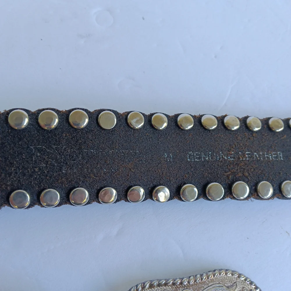 Nacona Vintage 1996 Leather Rhinestone Studded Belt